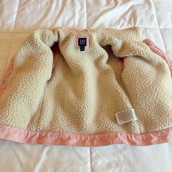 GAP Girls Pink Corduroy Sherpa Collar Jean Jacket - Picture 4 of 9
